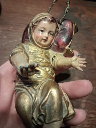 Niño Jesús Plomo Yeso Policromado