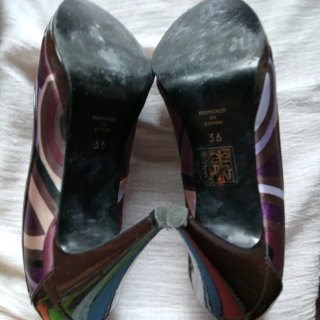 Zapatos tacón Gloria Ortiz multicolor peep toe