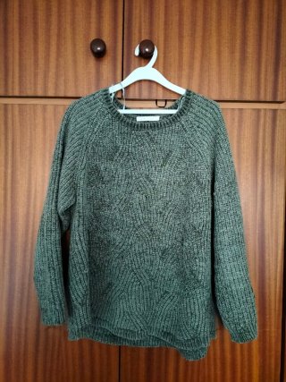 Jersey verde tejido mujer talla única