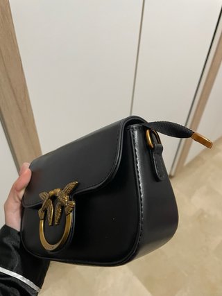 Borsa Pinko Love Birds Nera Oro