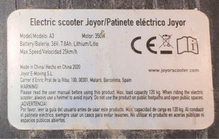 Patinete Eléctrico Joyor A3 Amarillo