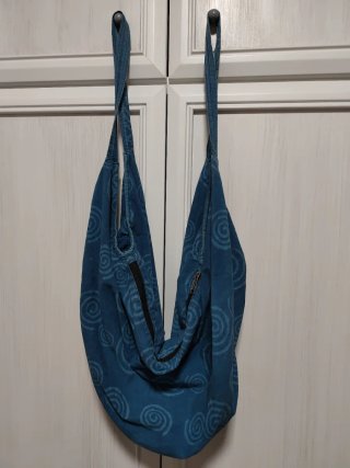 Bolso hippie algodón azul con cremallera