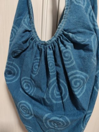 Bolso hippie algodón azul con cremallera