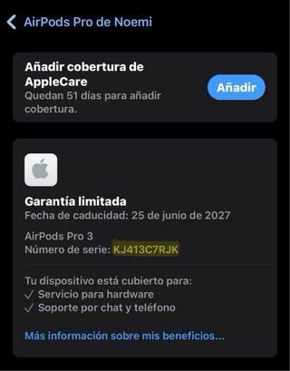 Airpods Pro 3 3ª Gen con garantia Apple Care