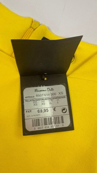 Vestido Massimo Dutti amarillo y marrón
