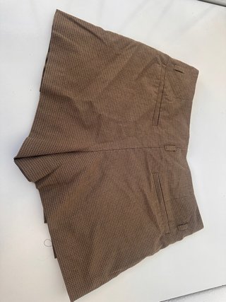 Zara Falda, short con Cuadros Marrón Talla S