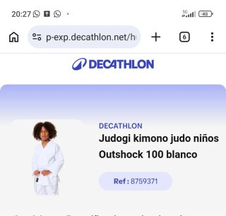 Traje de Judo Niño, Decathlon talla 5-6