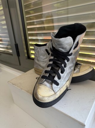 Converse All Star 100% Piel Plata T.41.5 (19)