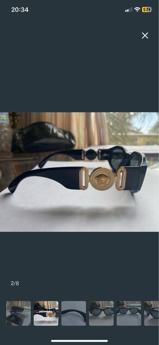 Gafas de Sol Versace Originales Negras y Doradas
