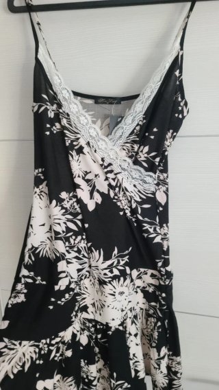 Vestido Verano Miss Selfridge Negro/Blanco