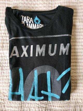 Camiseta negra Zara Maximum WHAT? 10 km/h