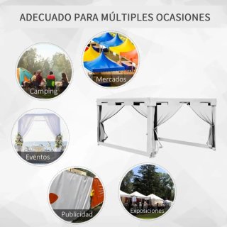 Carpa blanca y transparente