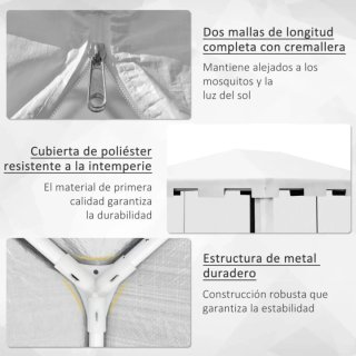 Carpa blanca y transparente