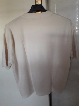 Jersey fino Mango manga corta beige L