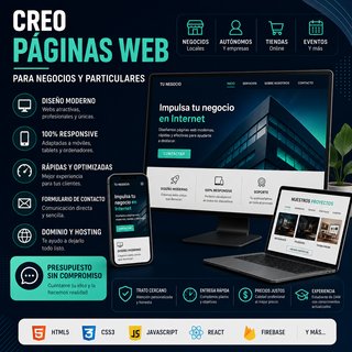 Creo páginas web para negocios y particulares