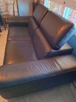 Sofá de piel reclinable diseño 4 plazas