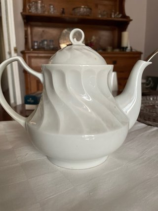 Tetera Irabia Ondina Porcelana Blanca