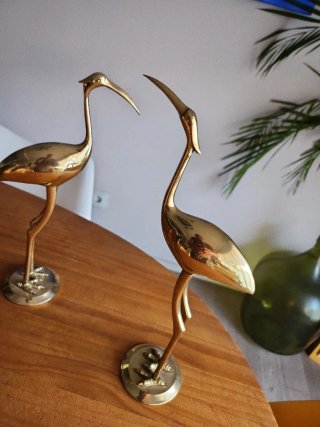 Garzas de Bronce Decorativas (2 Unidades)