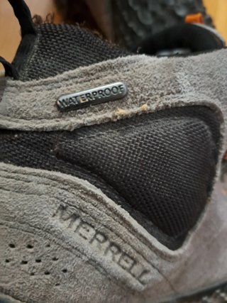 Botas Merrell Media Caña Gris Naranja