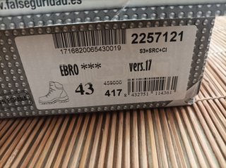 Botas Seguridad FAL Ebro S3+SRC+CI Talla 43 Nuevas