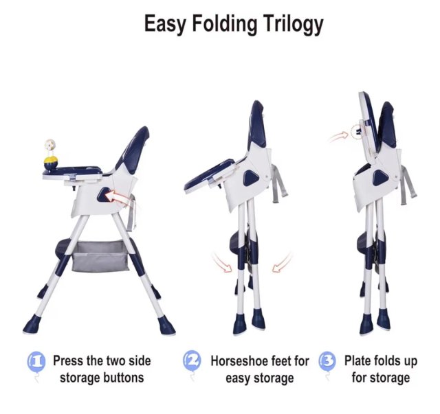Trona bebé ajustable y portátil
