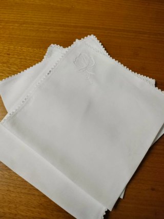 9 Tovaglioli Vintage Cotone Ricamati 43x43 cm