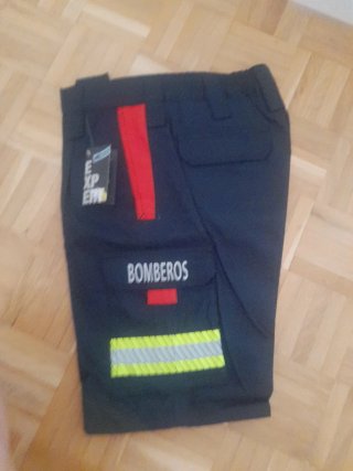 Pantalón Bombero Talla 44 Negro/Rojo