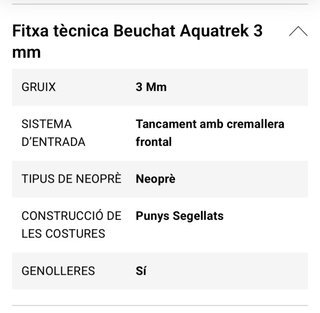 Traje Neopreno Beuchat Aquatrek 3mm