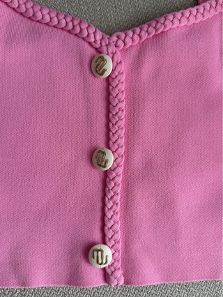 Top Maje rosa con botones