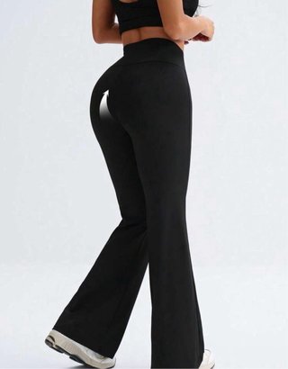 Pantalones Leggings Acampanados Negros