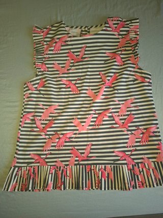 Blusa mujer rayas y flamencos rosa