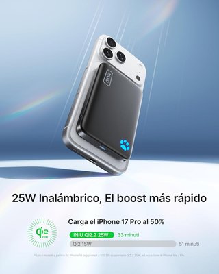 INIU PowerBank MagSafe 10000mAh Qi2.2 45W 5Colores
