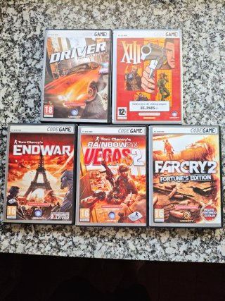 Lote 5 Juegos PC: Driver, XIII, Endwar, Vegas 2, F