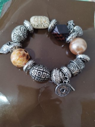 Pulsera y llavero corazón plata