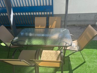 MESA TERRAZA CON 6  SILLAS