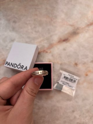 Anillo Pandora Oro Rosa y Plata Circonitas