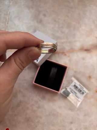 Anillo Pandora Oro Rosa y Plata Circonitas