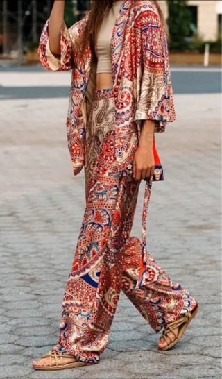 Kimono Zara estampado talla S