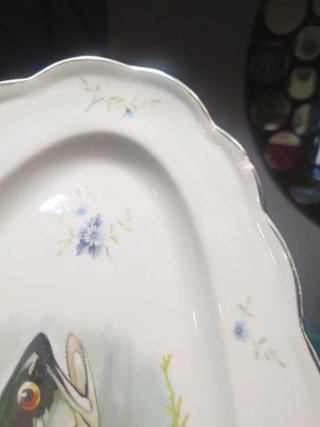 12 Platos y 1 Bandeja Porcelana Francesa Vintage