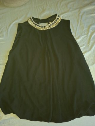 Blusa mujer negra con pedrería