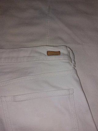 Pantalón Massimo Dutti Blanco Mujer