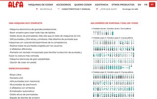 Máquina de coser Alfa Zart 01 sin usar