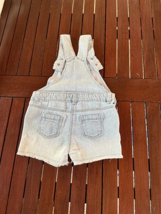 Salopette bambina in denim con unicorni