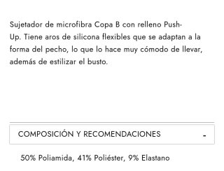 Sujetador negro 90B microfibra push Up