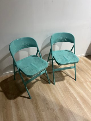 Juego de 2 sillas metálicas color azul