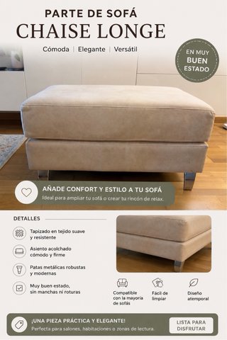 Chaise longe / módulo de sofá beige