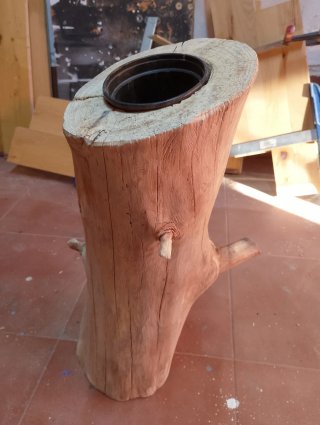 Macetero tronco madera natural