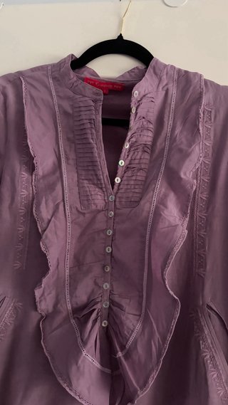 Vestido flamenco morado algodón y seda