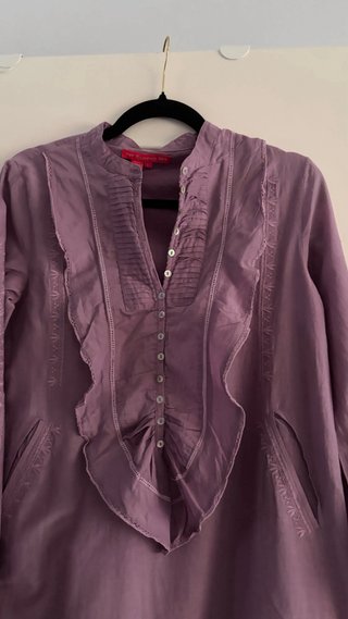 Vestido flamenco morado algodón y seda
