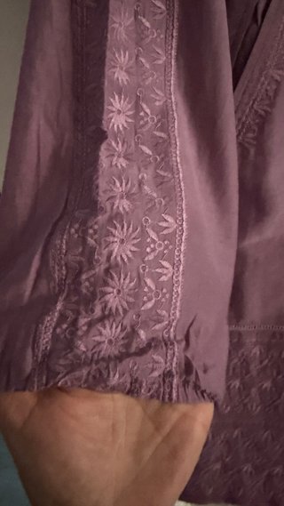 Vestido flamenco morado algodón y seda